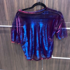 See through  blueish purple top